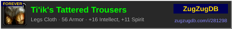 Ti'ik's Tattered Trousers: forum signature banner