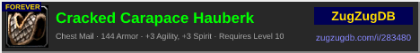 Cracked Carapace Hauberk: forum signature banner