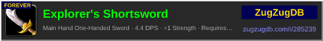 Explorer's Shortsword: forum signature banner