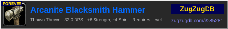 Arcanite Blacksmith Hammer: forum signature banner