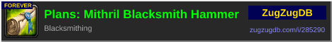 Plans: Mithril Blacksmith Hammer: forum signature banner