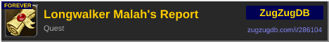 Longwalker Malah's Report: forum signature banner