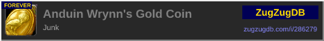 Anduin Wrynn's Gold Coin: forum signature banner