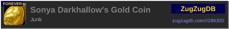 Sonya Darkhallow's Gold Coin: forum signature banner