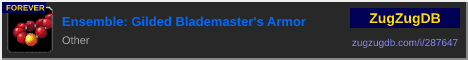 Ensemble: Gilded Blademaster's Armor: forum signature banner