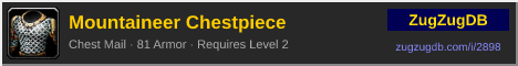 Mountaineer Chestpiece: forum signature banner