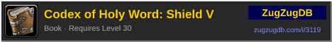 Codex of Holy Word: Shield V: forum signature banner