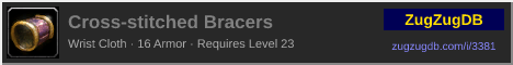 Cross-stitched Bracers: forum signature banner
