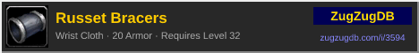 Russet Bracers: forum signature banner