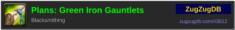 Plans: Green Iron Gauntlets: forum signature banner