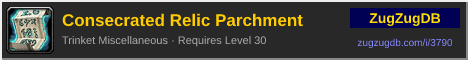 Consecrated Relic Parchment: forum signature banner