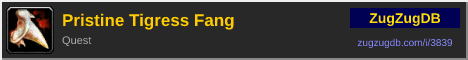 Pristine Tigress Fang: forum signature banner