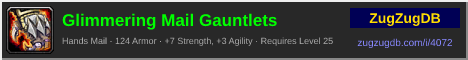 Glimmering Mail Gauntlets: forum signature banner