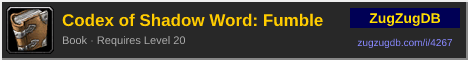 Codex of Shadow Word: Fumble: forum signature banner