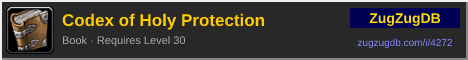 Codex of Holy Protection: forum signature banner