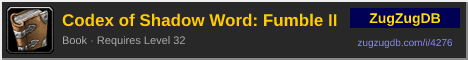 Codex of Shadow Word: Fumble II: forum signature banner
