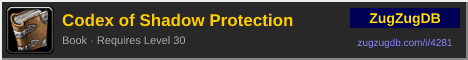 Codex of Shadow Protection: forum signature banner