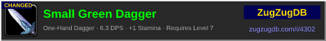 Small Green Dagger: forum signature banner