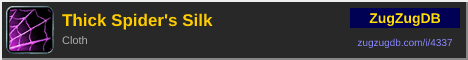 Thick Spider's Silk: forum signature banner