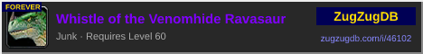 Whistle of the Venomhide Ravasaur: forum signature banner