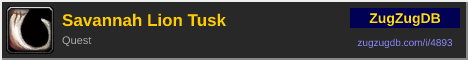 Savannah Lion Tusk: forum signature banner
