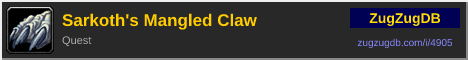 Sarkoth's Mangled Claw: forum signature banner