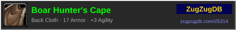 Boar Hunter's Cape: forum signature banner