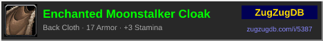 Enchanted Moonstalker Cloak: forum signature banner