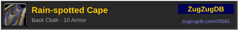 Rain-spotted Cape: forum signature banner