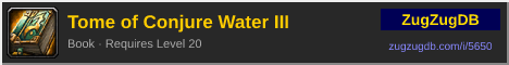 Tome of Conjure Water III: forum signature banner
