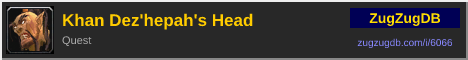 Khan Dez'hepah's Head: forum signature banner