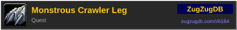 Monstrous Crawler Leg: forum signature banner