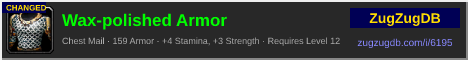 Wax-polished Armor: forum signature banner