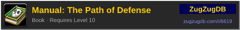 Manual: The Path of Defense: forum signature banner