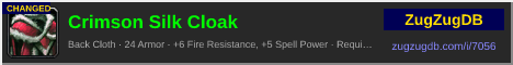 Crimson Silk Cloak: forum signature banner