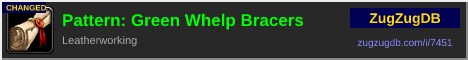 Pattern: Green Whelp Bracers: forum signature banner