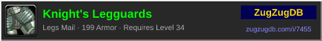 Knight's Legguards: forum signature banner