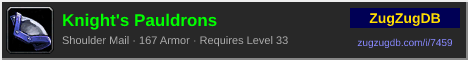 Knight's Pauldrons: forum signature banner