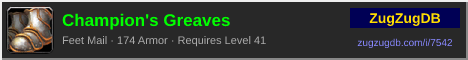 Champion's Greaves: forum signature banner