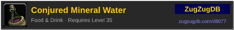 Conjured Mineral Water: forum signature banner