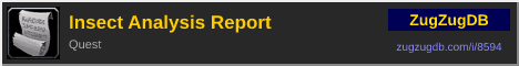 Insect Analysis Report: forum signature banner