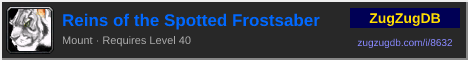 Reins of the Spotted Frostsaber: forum signature banner