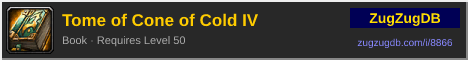 Tome of Cone of Cold IV: forum signature banner