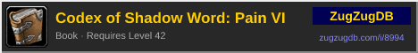 Codex of Shadow Word: Pain VI: forum signature banner