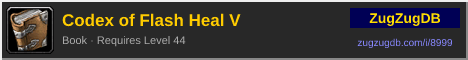 Codex of Flash Heal V: forum signature banner