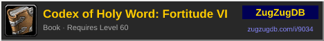 Codex of Holy Word: Fortitude VI: forum signature banner