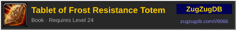 Tablet of Frost Resistance Totem: forum signature banner
