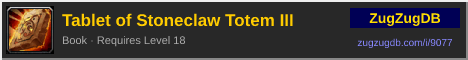 Tablet of Stoneclaw Totem III: forum signature banner