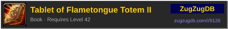 Tablet of Flametongue Totem II: forum signature banner