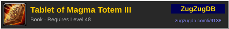 Tablet of Magma Totem III: forum signature banner